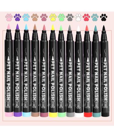  Mbiyhgta Puppy Nail Polish - Nail Polish Set for Dogs | Creative Dog Pen Set Safe Tip Nail Polish Markers 12 Colors for Dogs Cats Small Animals - Buy Online on GoSupps.com