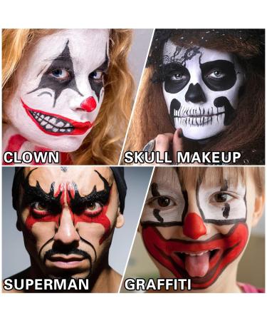 White Face Body Paint for Halloween | Professional Oil-Based Cream Makeup | Cosplay Clown & Zombie Costume | SFX Face Paint for Adults & Kids - Buy Online on GoSupps.com