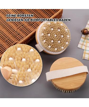 Buy Dry Brush Set - 2 Natural Bristle Body Brushes for Exfoliating & Lymphatic Massage | International Shipping - Buy Online on GoSupps.com
