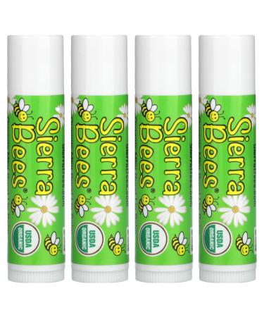Sierra Bees Organic Lip Balms Mint Burst 4 Pack .15 oz (4.25 g) Each