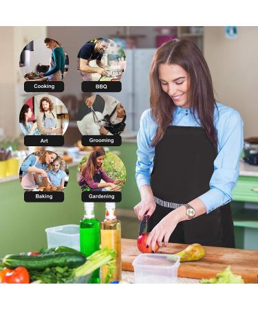 Zihuatailor Waterproof Aprons for Men and Women - Set of 2 Black Aprons with Pockets for Cooking, Dishwashing, and Dog Grooming - Buy Online on GoSupps.com