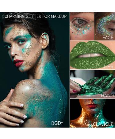 St. Patrick's Day Holographic Green Chunky Glitter 10ml - 8 Boxes | Iridescent Flakes Hexagon Tips | Nail Art, Face, Body & Hair Glitter - Buy Online on GoSupps.com