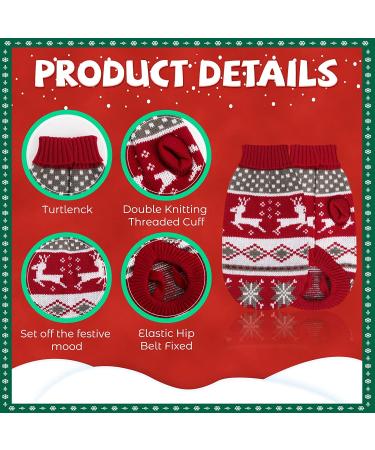 BWOGUE 2 Pack Cat and Dog Christmas Sweaters | Winter Knitwear for Kittys and Small Dogs - Buy Online on GoSupps.com