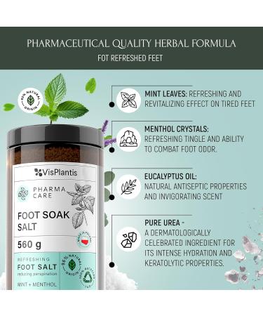 Sel de Bain Pieds Vis Plantis Menthe & Menthol 560 g Bain Rafra chissant Exfoliant & Apaisant Peaux Dures Pieds Fatigu s & Muscles Endoloris R duit la Transpiration - Buy Online on GoSupps.com