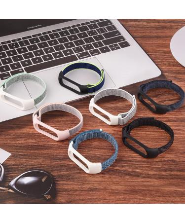 2 Pack Nylon Bands for Amazfit Band 5 - Black+Seashell Replacement Straps for Women Men | Soft Sport Strap Compatible with Amazfit Band 5 Wristband - Buy Online on GoSupps.com