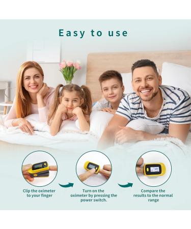 BLT M50L Pulse Oximeter - Best Fingertip Oxygen Meter for Kids | Blood Oxygen Saturation Monitor (SpO2) & Pulse Rate | Yellow | International Shipping - Buy Online on GoSupps.com