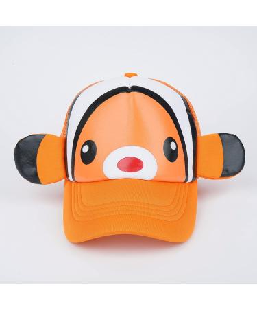 LANGZHEN Toddler Cute Animal Baseball Cap | Adjustable Kids Outdoor Sun Hat | Baby Mesh Back Cap for Boys and Girls | M-Clownfish - Buy Online on GoSupps.com