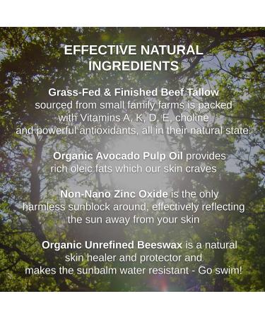 Shwally Zinc & Avocado Mineral SunBalm 30SPF | 100% Grass Fed Tallow | Pregnancy & Nursing Safe | 4 Fl Oz - Buy Online on GoSupps.com