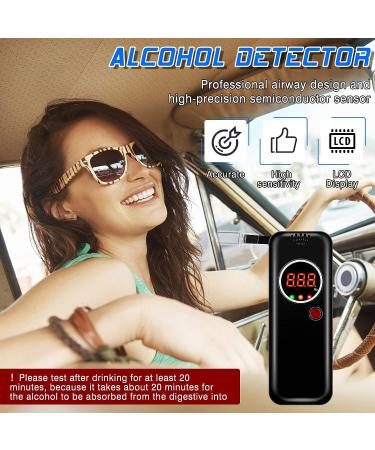 Professional Alcohol Breathalyzer - Digital LCD Display, Portable Blood Alcohol Tester with 20 Mouthpieces for Home Use - Buy Online on GoSupps.com