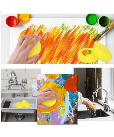 12 Pcs Yellow Round Synthetic Artist Sponges - Face Painting, Watercolor, Pottery, Acrylic Paint Crafts - 2.8 Inch - Buy Online on GoSupps.com