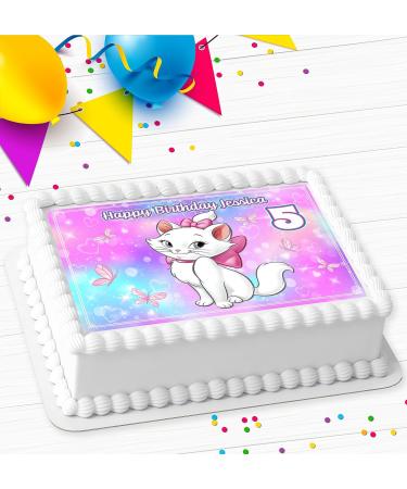 MARIE CAT PERSONALISED BIRTHDAY PARTY ICING EDIBLE COSTCO CAKE TOPPER R5-029 - Buy Online on GoSupps.com