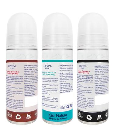 Deodorant For MEN 3-Pack Roll On Potassium Alum with Essential Oil Blends - Unscented COOL BLACK and FRESH CEDAR - VEGAN. CRUELTY FREE. ECO-FRIENDLY  - Buy Online on GoSupps.com