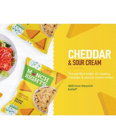 Munch Rights Baked Puffs Variety Pack - Cheddar Sour Cream 3 oz (Pack of 6) | Healthy Low Carb, Gluten & Nuts Free Snack - Buy Online on GoSupps.com