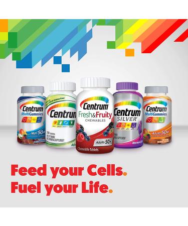 Centrum Adults 50+ Multivitamin Chewables - Fresh Berry Flavor  60 Tablets - Buy Online on GoSupps.com