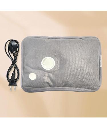 Electric Hot Water Bottle with Soft Plush Lining - 500W Hand & Foot Warmer for Pain Relief | Gray - Buy Online on GoSupps.com