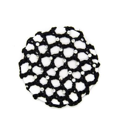 AUEAR 10 Pack Handmade Crochet Bun Cover Snood Hair Net with Pearls Black - Buy Online on GoSupps.com