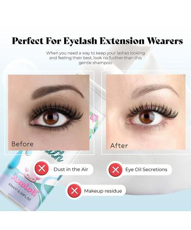 Axolotl Eyelash Extension Shampoo 60ml + Brush + Mascara Wand | Oil-Free Sensitive Formula | Paraben-Free Vanila Cleanser for Professional Use - Buy Online on GoSupps.com