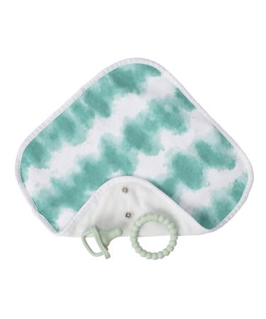 Dr. Brown's Lovey Blanket with Beaded Ring Teether and HappyPaci Silicone One-Piece Pacifier  Green