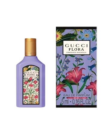 Gucci Flora Gorgeous Magnolia Perfume for Women EDP Mini Splash 0.16 Fl Oz 0.16 Fl Oz (Pack of 1)