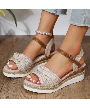 Buy XTZYGLFD Ladies Fashion Summer Solid Color Leather Flat Beach Slippers | Women s Fit Flops Sandals in Beige Size 6 UK - Buy Online on GoSupps.com