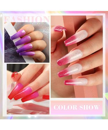 8 Color Changing Gel Nail Polish Kit with 24W UV LED Lamp - Glitter Manicure Set for Women - Buy Online on GoSupps.com