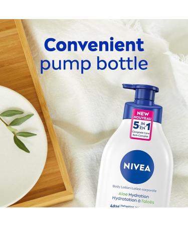 NIVEA Aloe Hydration Body Lotion | 48H Refreshing Moisture | For All Skin Types Normal to Dry Skin | Non-greasy Lightweight | with Aloe Vera | Daily Moisturizier | 625mL Pump Bottle - Buy Online on GoSupps.com