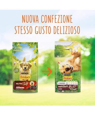 PURINA FRISKIES Nutri Soft 5 Promises Adult Dog Food with Beef 6 Bags of 1.5 kg - Buy Online on GoSupps.com