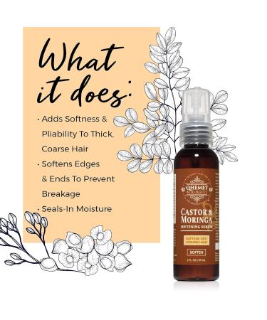 Qhemet Biologics Soften & Hydrate Duo: Castor & Moringa Serum + Amla & Olive Cream - 4C Hair Moisturizer & Softening Serum Set - Buy Online on GoSupps.com