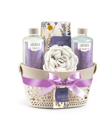 Aromatherapy Delight Lavish Lavender Spa Bath and Body Gift Basket For Women At Home Spa Kit Ultimate Gifts for Women Relaxation Pampering Luxury Lavender
