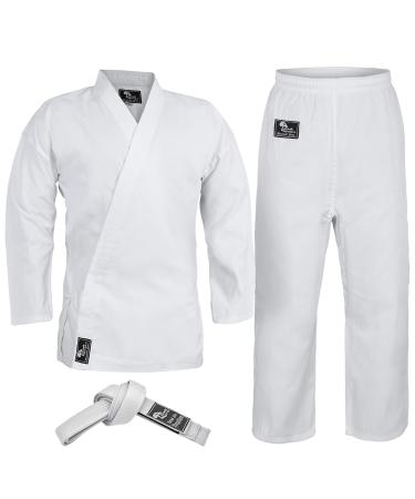 Hawk Sports Karate Uniform for Kids & Adults Lightweight Student Karate Gi Martial Arts Uniform with Belt 3 White
