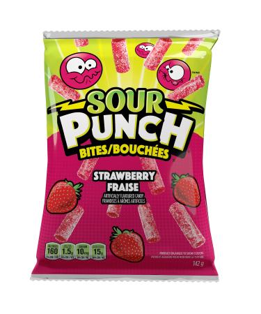 Sour Punch Bites Strawberry Chewy Candy 142g