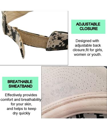 Adjustable Camo Sun Visors Hats for Women & Men - 2PCS Sports Caps for Golf, Running, Summer Beach - Buy Online on GoSupps.com