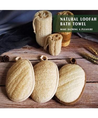 Natural Loofah Sponge - Eco-Friendly Exfoliating Body Scrubber (2 Pack) | Biodegradable Shower Luffa for Men & Women - Buy Online on GoSupps.com