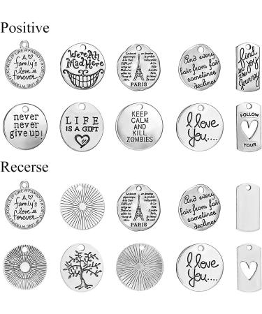 60 Piece Inspiration Words Charms - DIY Jewelry Making Supplies - Buy Online on GoSupps.com