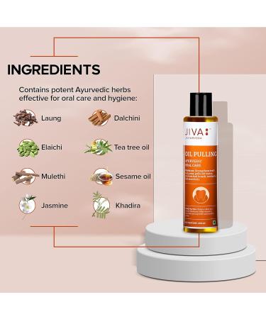 Jiva Ayurveda Oil Pulling Mouthwash - 6.76 Fl Oz Natural Teeth Whitening & Gum Health Ayurvedic Oral Rinse with Sesame Oil Clove & Cardamom Alcohol-Free Oral Detox for Fresh Breath 200Ml - Buy Online on GoSupps.com