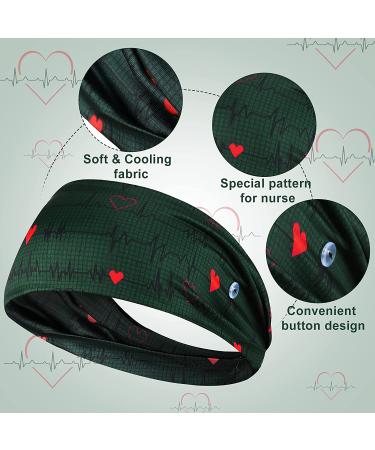 8-Piece Nursing Headbands with Buttons for Face Covering Ear Protection - Non-Slip Wide Head Wraps for Women (Sweet Patterns) - Buy Online on GoSupps.com