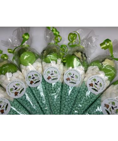 Green Reptiles Sweet Candy Cones Sweets Party Bags Filled Bag Sweet Gift Cone x 6