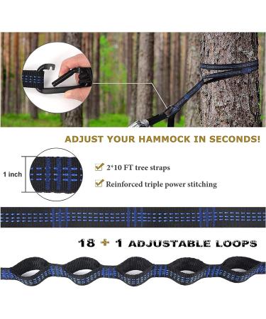 Portable Parachute Hammock for Camping & Outdoor Activities | Double Hammock Swing for Hiking, Travel, and Backpacking - 78''W 118''L (Blue/Sky Blue) - Buy Online on GoSupps.com