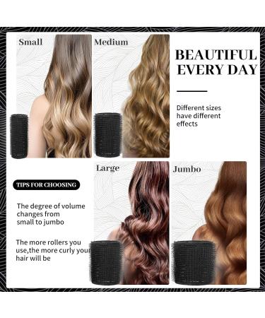 OLELON Jumbo Hair Rollers Set 38 Pcs Self Grip Hair Rollers with Clips Heatless Hair Curlers Rollers For Long Hair Velcro Rollers For Hair With Storage Box & Hair Roller Clips (Black 4 Size) Black 1 count (Pack of 1) - Buy Online on GoSupps.com