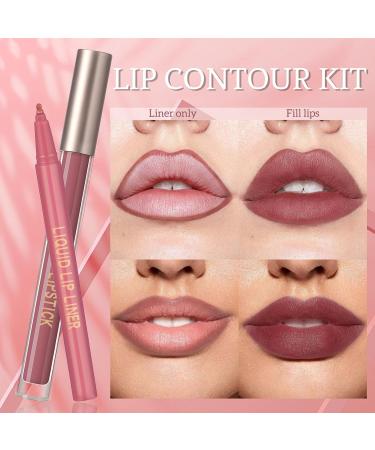 Matte Liquid Lipstick & Lip Tint Stain Kit - Waterproof Long-Lasting Non-Stick Cup Lip Gloss & Liner - Moisturizing Nude Red Set for Women & Girls - Buy Online on GoSupps.com
