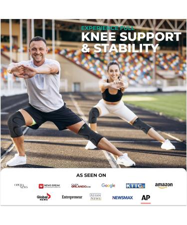 Modvel Knee Brace Set for Men & Women - 2 Pack Compression Sleeve for Knee Pain, Meniscus Tear, ACL & Arthritis Relief - Knee Support Brace - Buy Online on GoSupps.com