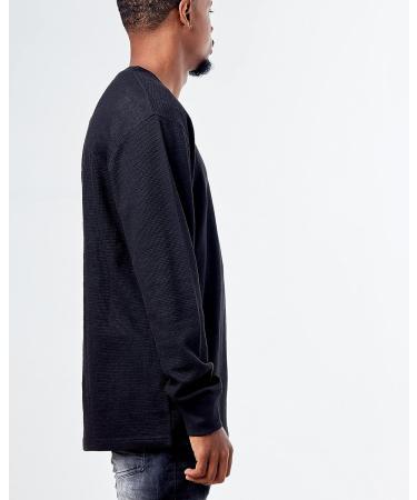 Evolution In Design Men's Waffle Thermal Knit Crewneck T-Shirt | Black | Sizes Small-6XL - Buy Online on GoSupps.com