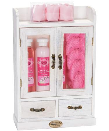 Brubaker Cosmetics 10-Part Vegan Bathing & Care Gift Set - Cherry Blossoms & Rice Milk - Vintage Beauty Cabinet - Buy Online on GoSupps.com