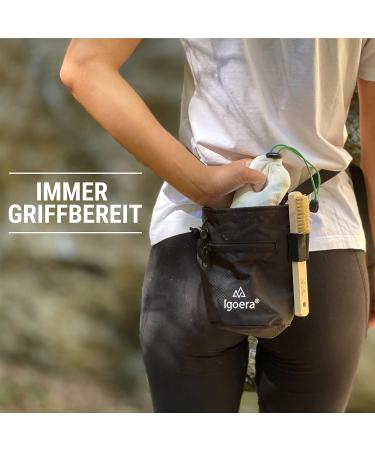 Igoera Chalk Bag for Climbing & Bouldering - Robust Dustproof Adjustable Fastening Belt Enhanced Grip & Safety - Black - Buy Online on GoSupps.com