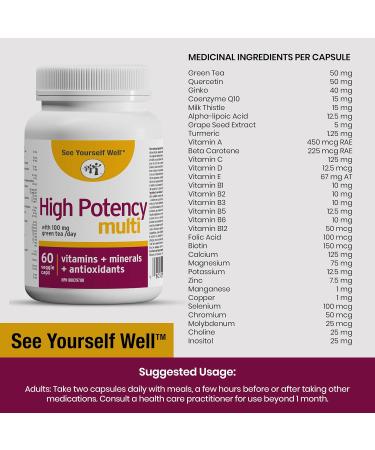 High Potency: Brain Booster Supplement with Anti Aging Essentials. For Concentration Brain Fog Mental Alertness Focus Clarity & Memory Support. 30+ Vitamins & Minerals. By See Yourself Well 60ct 60 count (Pack of 1) - Buy Online on GoSupps.com