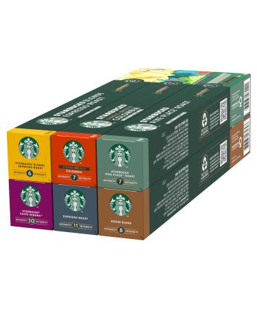 STARBUCKS STARBUCKS Discovery Pack Variety by Nespresso Coffee Capsules of all roast types 6 x 10 (60 Capsules) - Exclusive