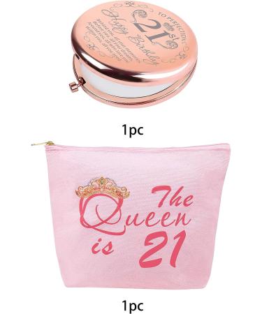 21st Birthday Gifts for Her - Finally 21 Rose Gold Decorations with Mirror and Bag - Perfect Gift for 21 Year Old Women - Buy Online on GoSupps.com
