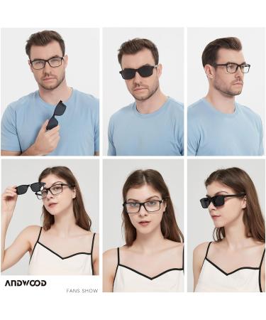 ANDWOOD Blue Light Blocking Reading Glasses | Polarized UV Protection Sunglasses for Men & Women | Anti-blue Light Lens 1.5x - Black - Buy Online on GoSupps.com