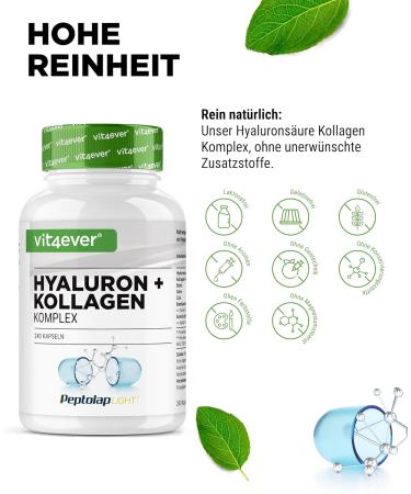 Buy Hyaluronic Acid Collagen Complex - 240 Capsules | Premium Formula with Biotin Selenium Zinc & Natural Vitamin C - Lab Tested Quality - Buy Online on GoSupps.com