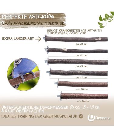 6 Natur Beckbagen for Bird Cages | Premium Accessories for Budgies | Base Bars & Wellensing Toys | Ideal for Small & Large Cages - Buy Online on GoSupps.com